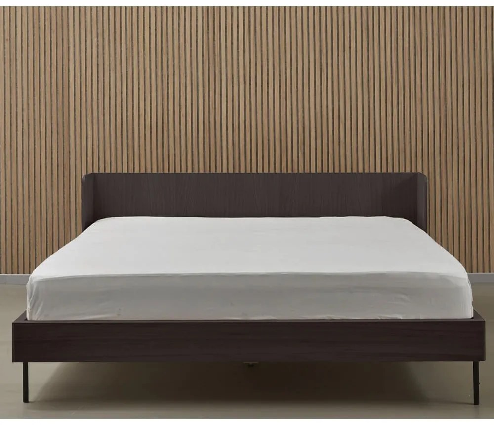 Čierna dvojlôžková posteľ v dekore duba 180x200 cm Wrap – Bonami Selection