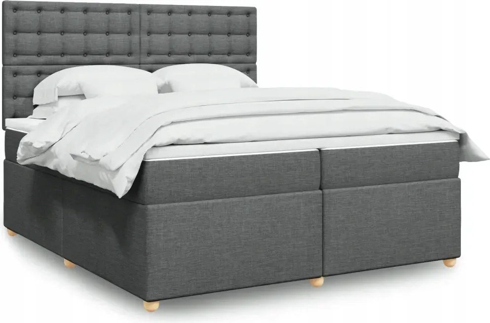 vidaXL Boxspring posteľ s matracom tmavosivá 200x200 cm látka