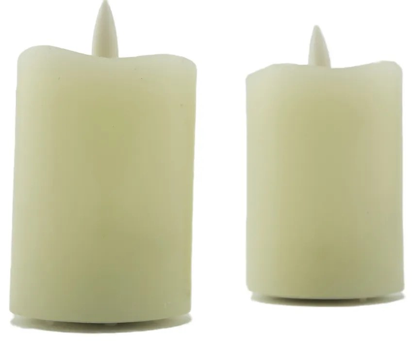 DECOLED LED svíčka, vosková, 5 x 7 cm, mandlová, set 2 ks