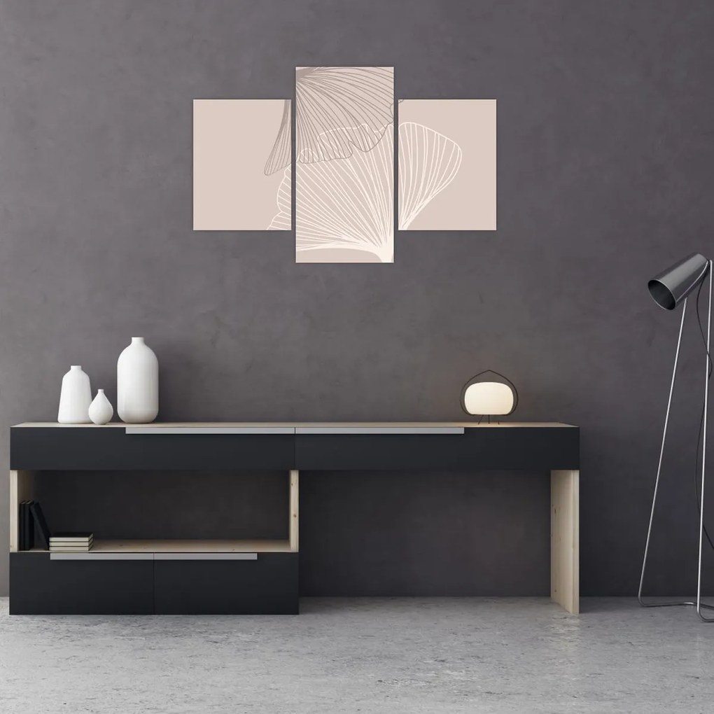Obraz - Béžové listy N⁰2 (90x60 cm)