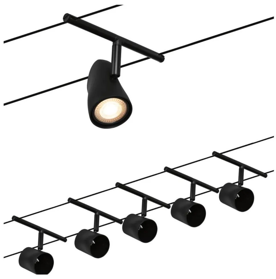 Paulmann Paulmann 94469 - SADA 5xGU5,3/10W Bodové svietidlo CUP 230V čierna W3833