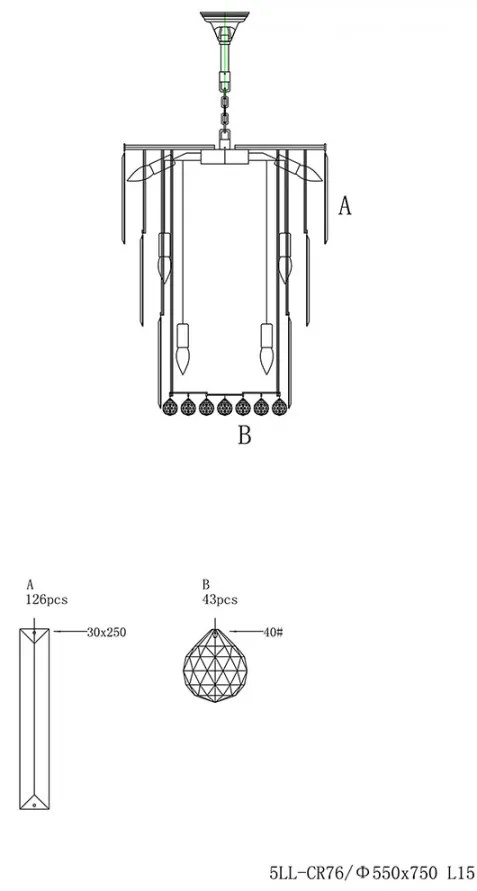 Masívny krištáľový luster Ø55*77