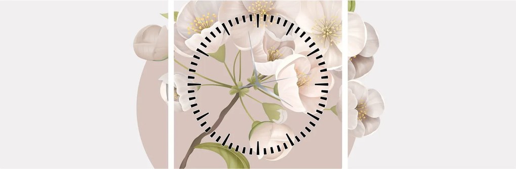 Obraz - Bloom with grace N⁰2 (s hodinami) (90x30 cm)