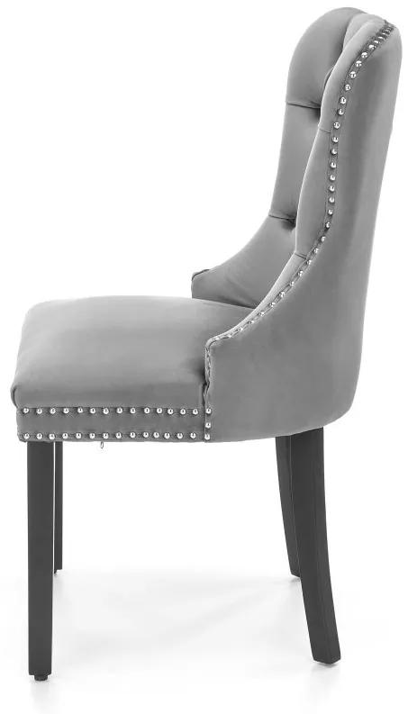Jedálenská stolička MIYA — masív, látka, šedá