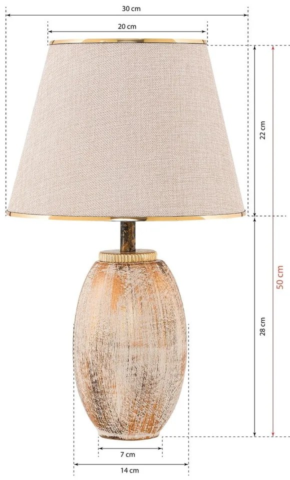 Krémovobiela/v zlatej farbe stolová lampa s textilným tienidlom (výška 50 cm) Yakamoz – Opviq lights