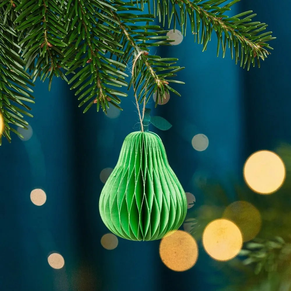 Papierová ručne vyrábaná vianočná ozdoba ø 7 cm Pear Honeycomb – Sass &amp; Belle