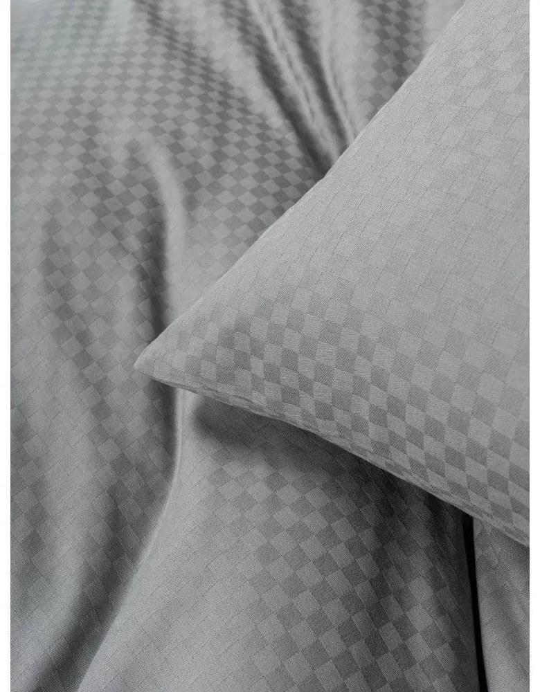 Sivé obliečky na jednolôžko z bavlny Renforcé 140x200 cm Checkered – Mila Home Luxury