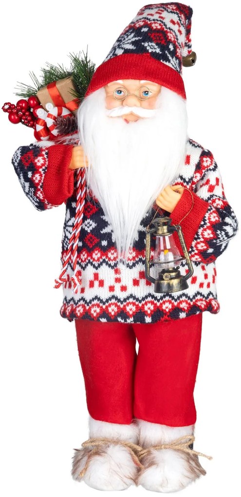 Dekorácia MagicHome Vianoce, Santa, so svetrom, 60 cm (60 cm)