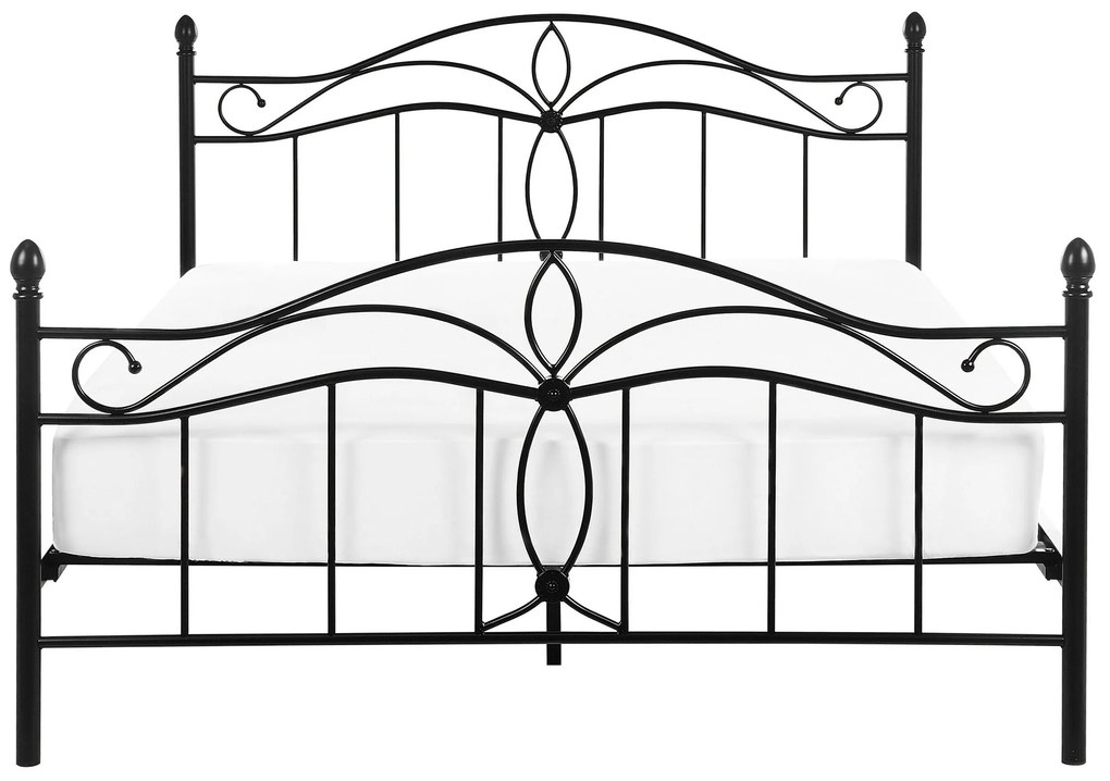 Kovová posteľ 140 x 200 cm čierna ANTLIA Beliani
