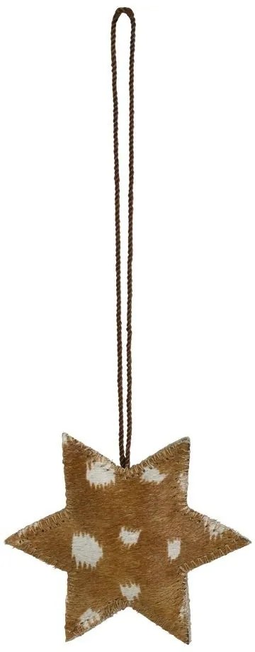 Závesná dekoratívne ozdoba malé hviezdy z hovädzej kože - 8 * 8 * 1cm