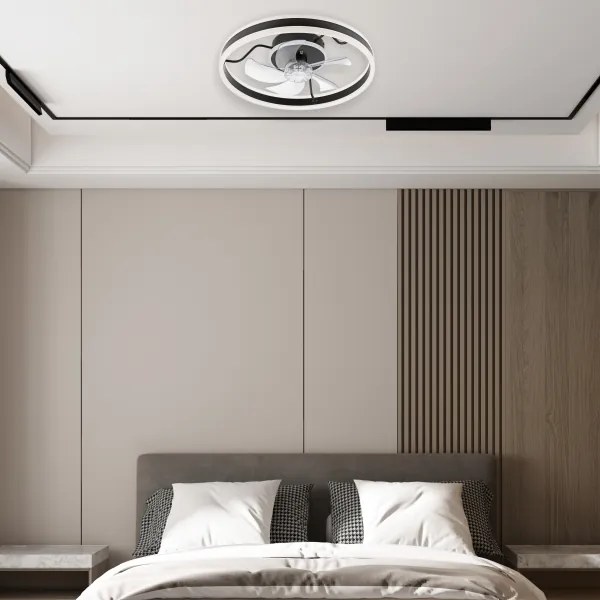 LED Stropné svietidlo s ventilátorom APOLLO LED/38W/230V čierna + DO