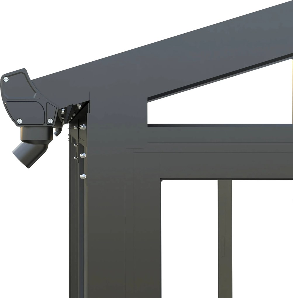 Luxusná zimná záhrada BestBerg PZ-QA7 / 12,8 m² / 300 x 428 x 312 cm / antracit