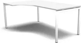 Stôl pracovný - ergo ľavý, doska biela, podnož biela