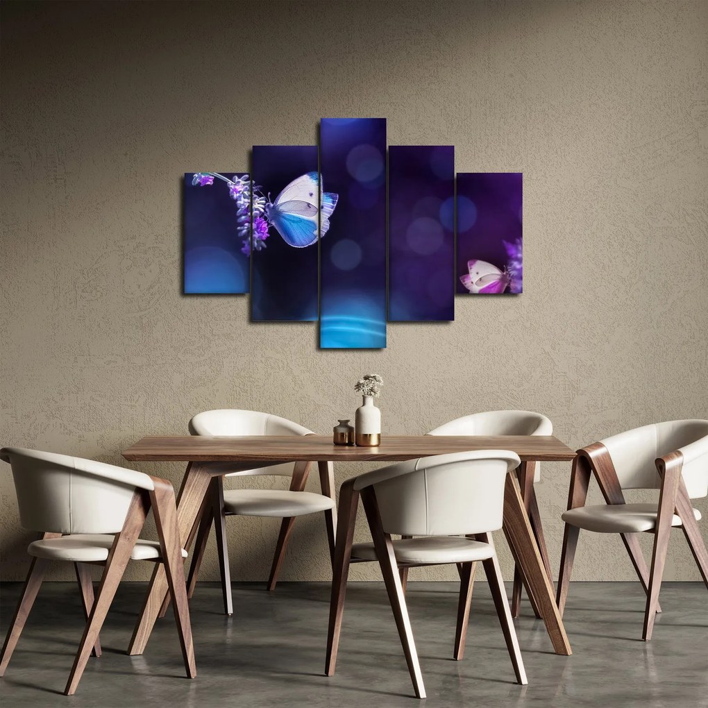Obraz - Motýle na levanduli (150x105 cm)