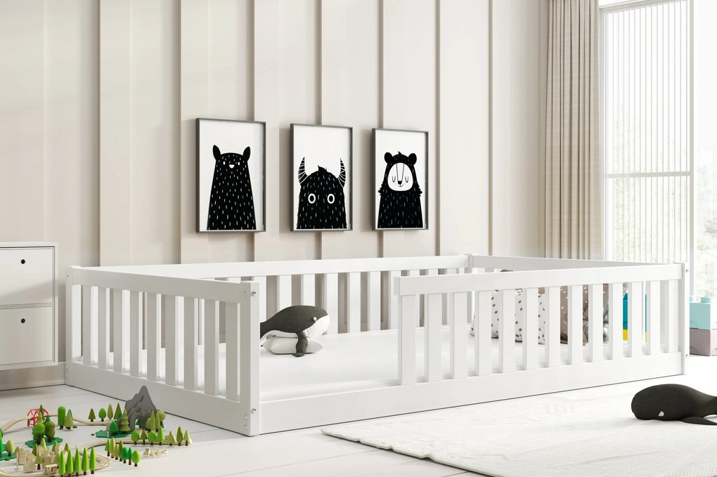 Široká posteľ BELLA SIMA 120×200 cm Montessori – biela