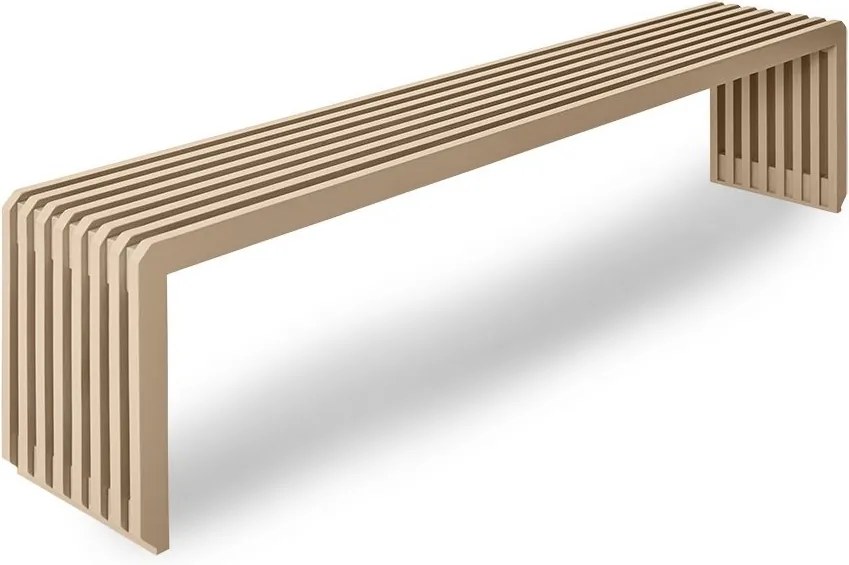 Béžová drevená lamelová lavica Slatted L - 160*27*35 cm
