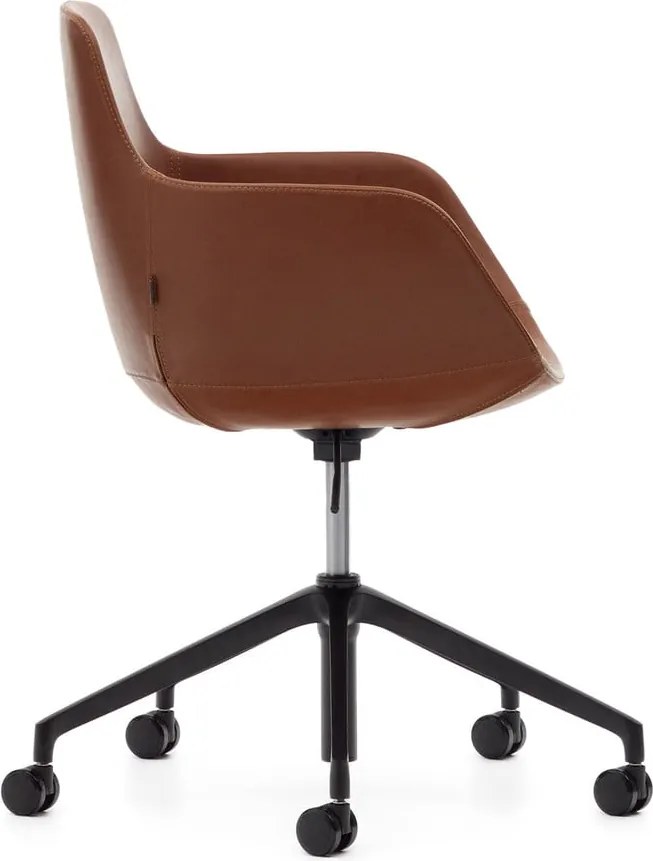 Koňakovohnedá kancelárska stolička z imitácie kože Tissiana – Kave Home