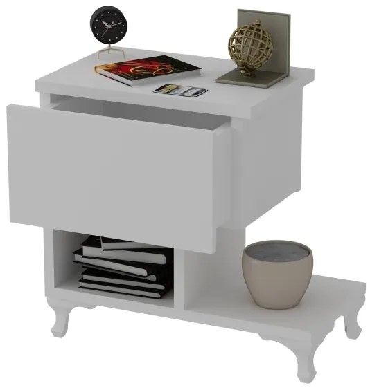 Nočný stolík CAST 46,8x46,8 cm biela