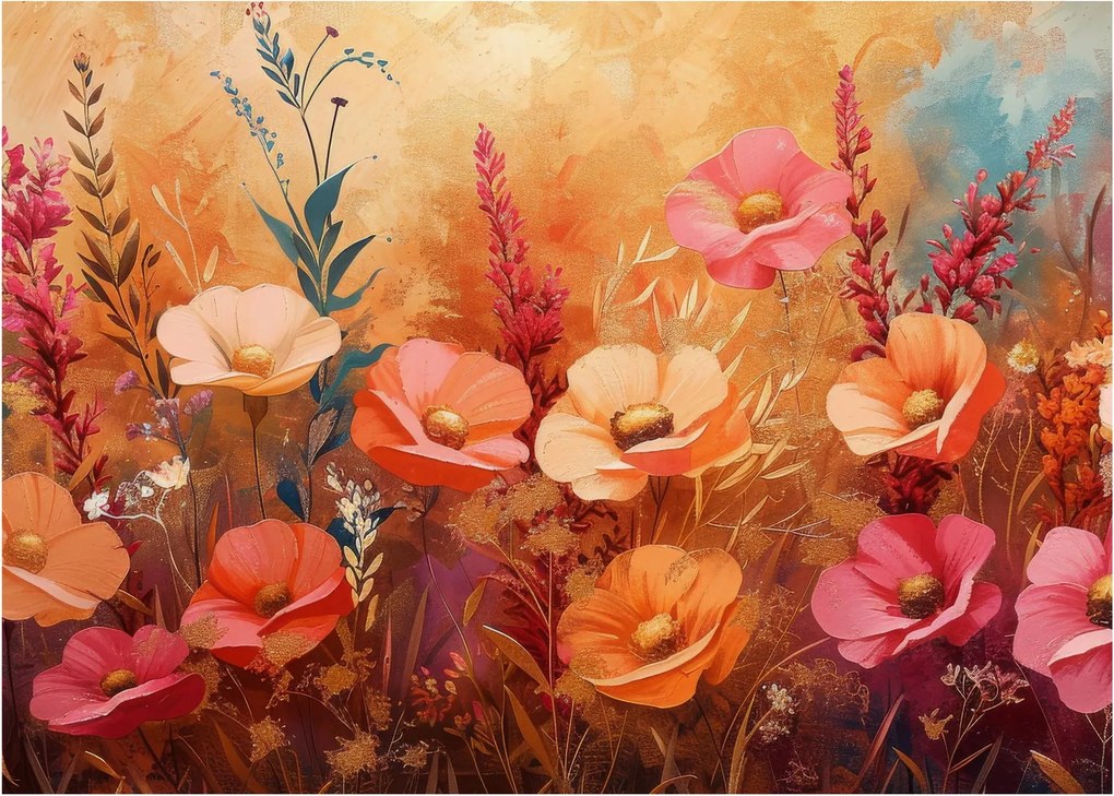 Obraz - Lúčne kvety, maľba (70x50 cm)