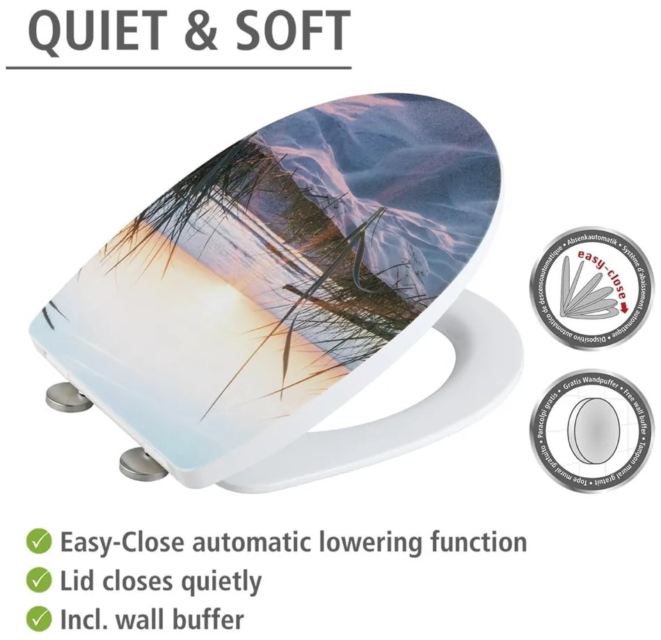 Záchodová doska s automatickým zatváraním 36,5 x 45 cm Baltic – Wenko