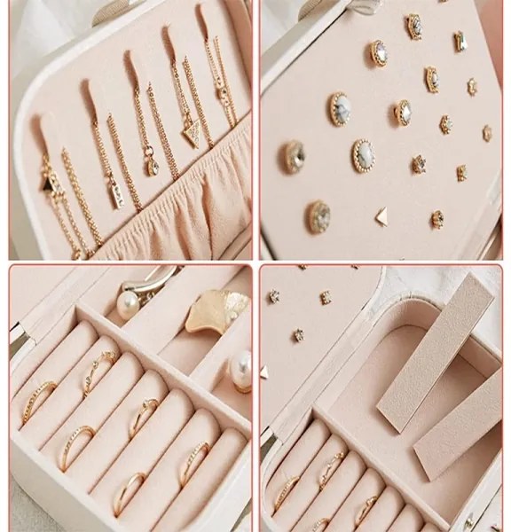Elegantná šperkovnica VK 1782 organizér na bižutériu biela