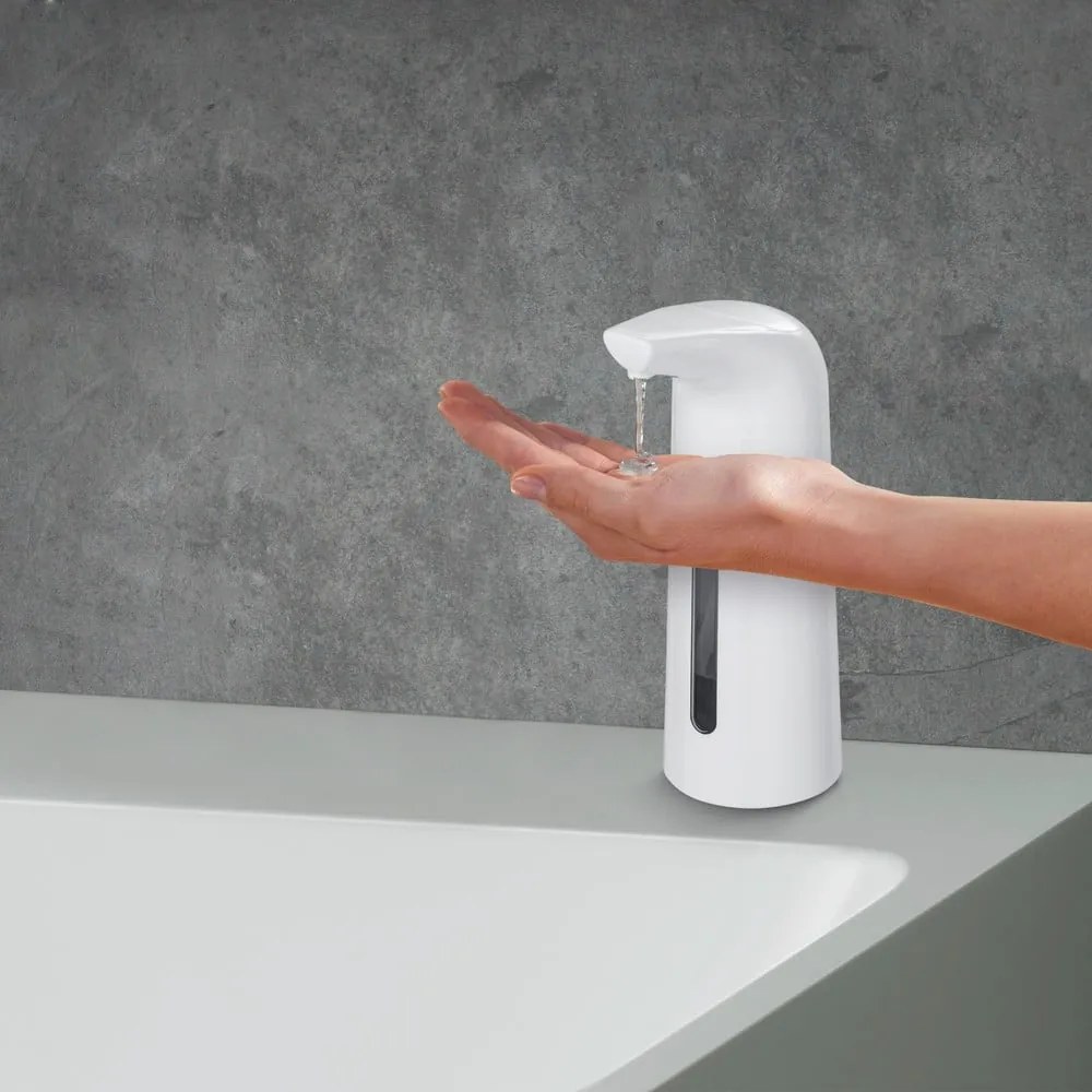 Biely automatický dávkovač mydla alebo dezinfekcie Wenko Larino, 400 ml
