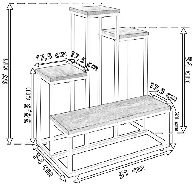 Stojan na kvety ANTIRES biely mramor