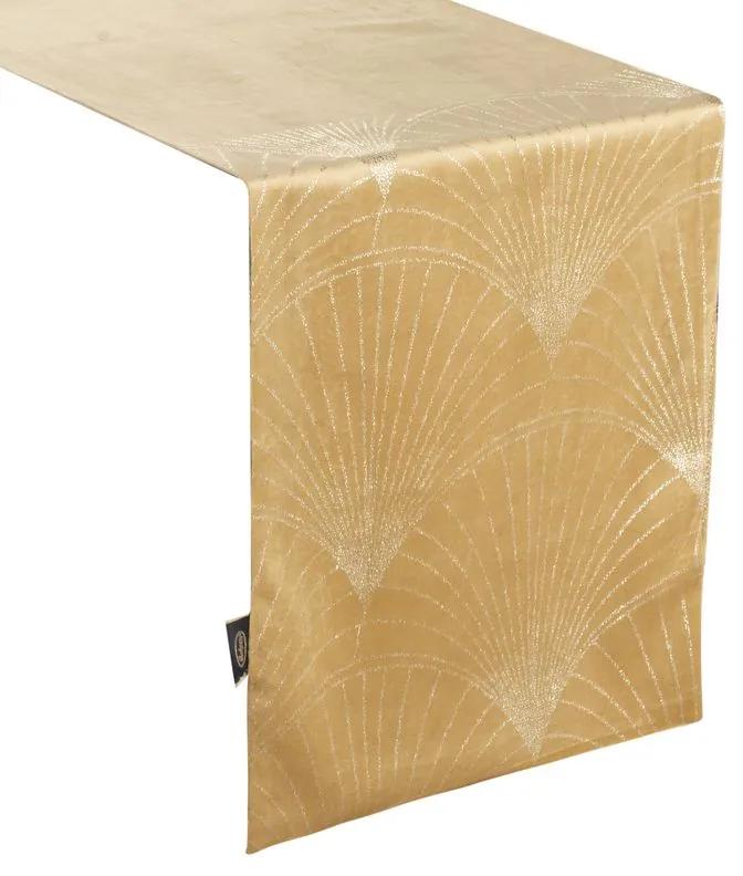 Dekorstudio Elegantný zamatový behúň na stôl BLINK 14 zlatý Rozmer behúňa (šírka x dĺžka): 35x220cm