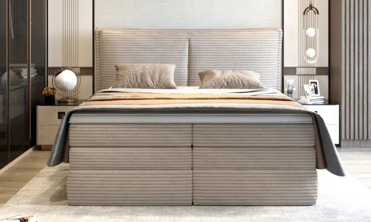 Boxspring posteľ HERMES Šírka postele: 160x200cm, Cenová skupina látky: basic 1cs