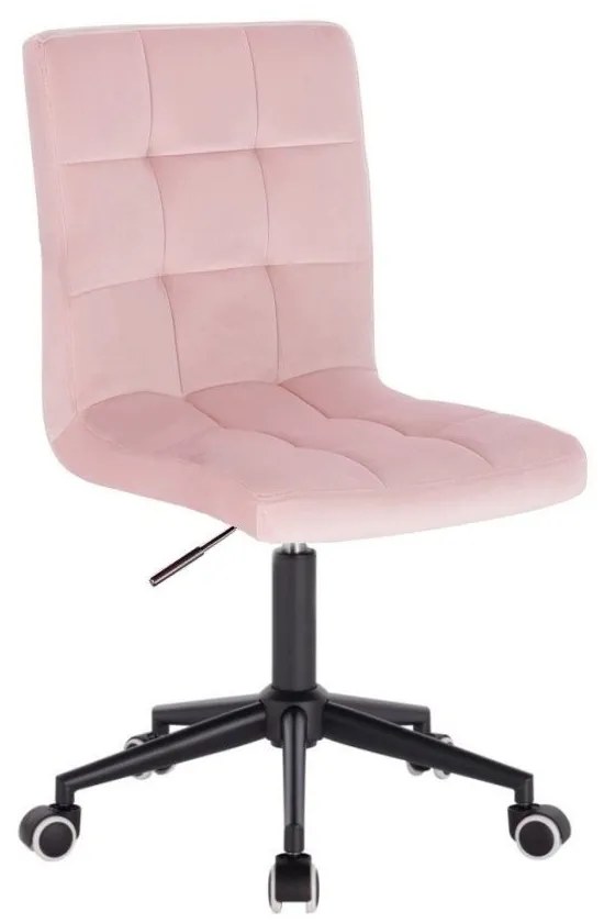 LuxuryForm DESIGN Stolička TOLEDO VELUR na čiernej podstave s kolieskami - ružová