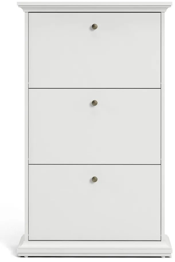 Biela výklopná skrinka na topánky Paris – Tvilum