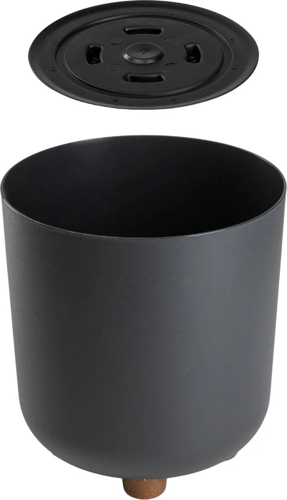 PLASTOVÝ KVETINÁČ TERRA 19,5X21 CM ANTRACITOVÁ