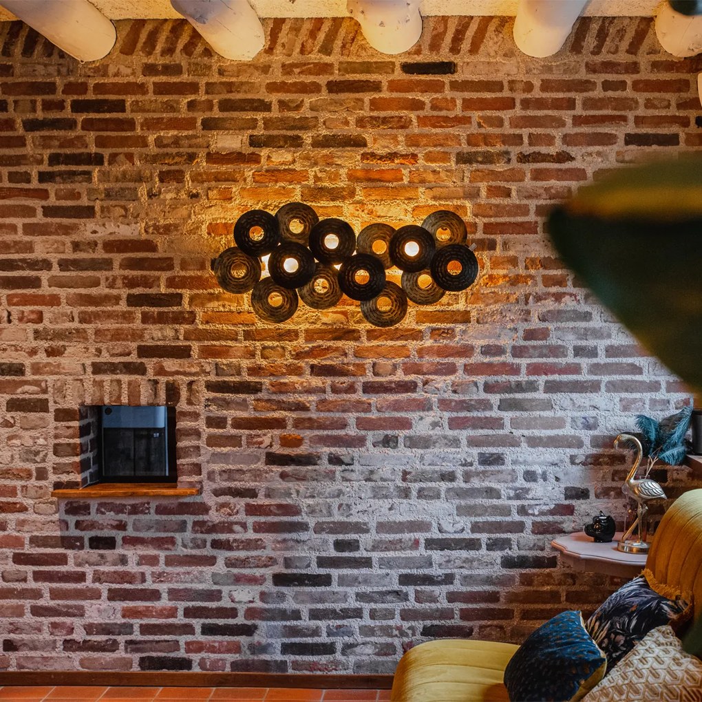 Art Deco orientálna nástenná lampa starožitné zlato 3-svetlo - Balla