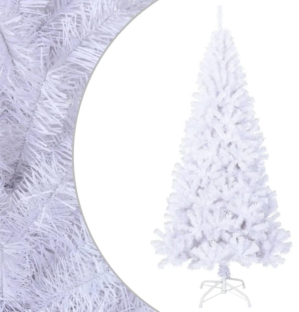 Umelý vianočný stromček s hustým ihličím, biely 240 cm, PVC 321041