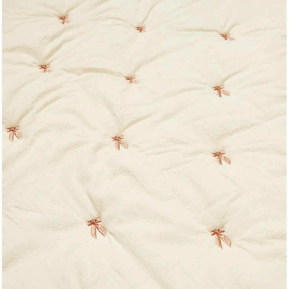 Svetložltá/ružová prešívaná detská deka z Bio bavlny 90x120 cm Bows – Cam Cam Copenhagen