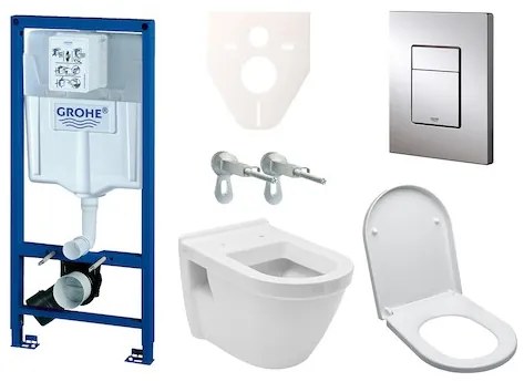 Cenovo zvýhodnený závesný WC set Grohe do ľahkých stien / predstenová montáž + WC Vitra Integra vr. sedátka 38528SET-KH