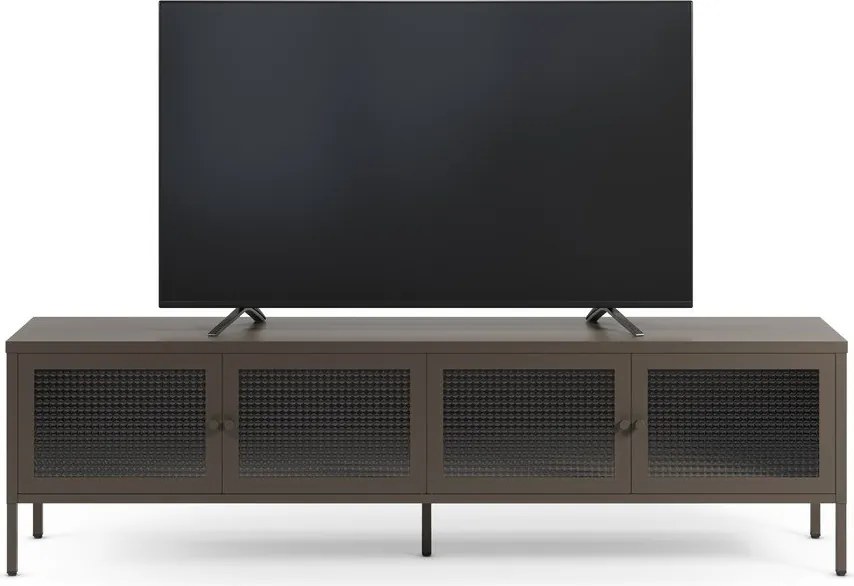 Sivý kovový TV stolík 160x50x35 cm Layna – Marckeric
