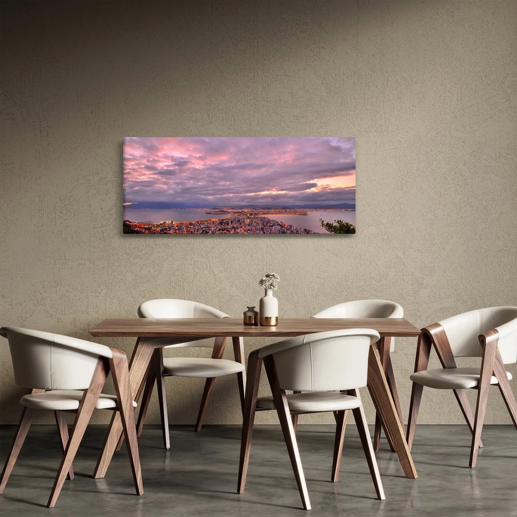 Obraz - Súmrak nad mestom (120x50 cm)