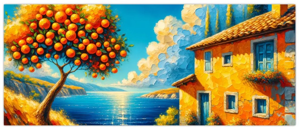 Obraz - Dom s pomarančmi II. (120x50 cm)