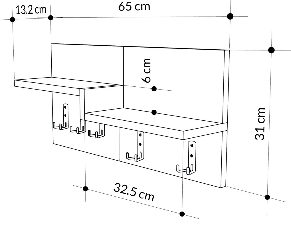 Vešiak Houseland HARMON mocha/biely