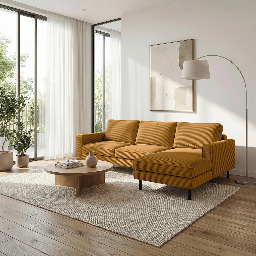 XXXLutz ROHOVÁ SEDAČKA, textil, horčicovožltá Livetastic - Sedačky - 00295101523J