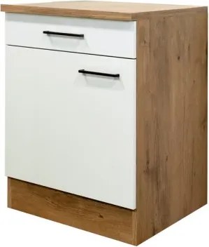 Dolná kuchynská skrinka Avila, dub lancelot / krémová, šírka 60 cm%