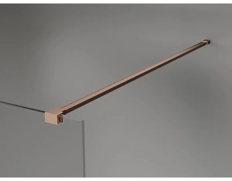 Mexen, Mexen Kioto-X sprchová stena 60 x 200 cm, grafit 10 mm, brúsená meď - 800-060-101-65-40-X