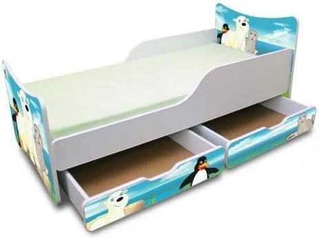 MAXMAX Detská posteľ 200x90 cm so zásuvkou - ĽADOVÝ KAMARÁTI 200x90 pre všetkých ÁNO