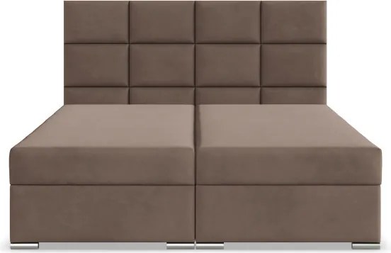Manželská posteľ CALVI Velvet 160×200 cm hnedá