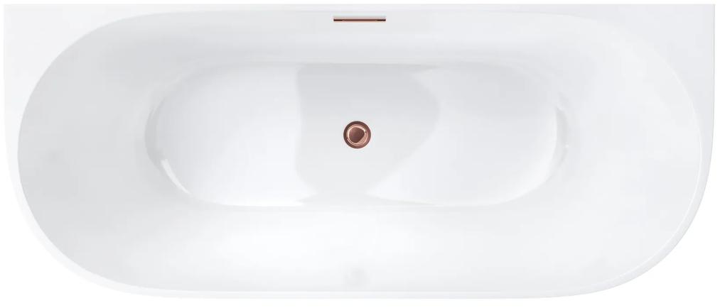 D‘Eluxe - VANE - Voľne stojaca akrylátová vaňa DREAMLINE MN19E x74,5cm Voľne stojaca vaňa biela 150 74.5 59 150x74,5cm biela + Sifón CLIK CLACK - farba Ružové Zlato