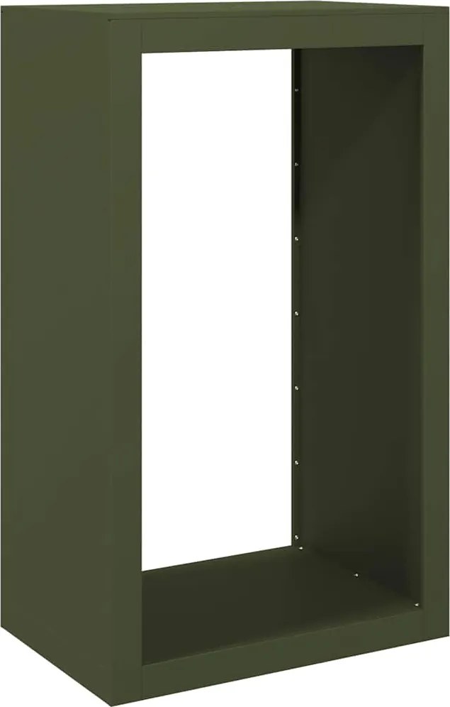 vidaXL Regál na krbové drevo, zelený 60x40x100 cm, oceľ