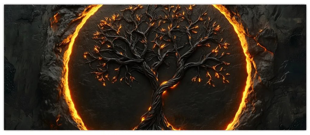 Obraz – Strom života v láve II. (120x50 cm)
