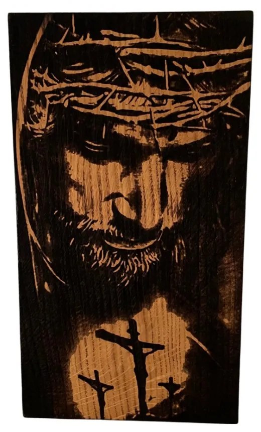 Drevený obraz Ježiša Krista 33,5 x 20 x 2,5 cm