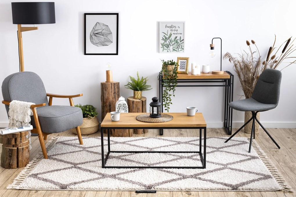 Behúň BERBER TROIK, krémový, strapce